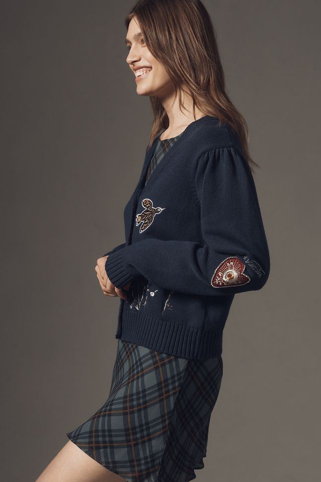 Maeve Embellished V-Neck Cardigan Sweater #2