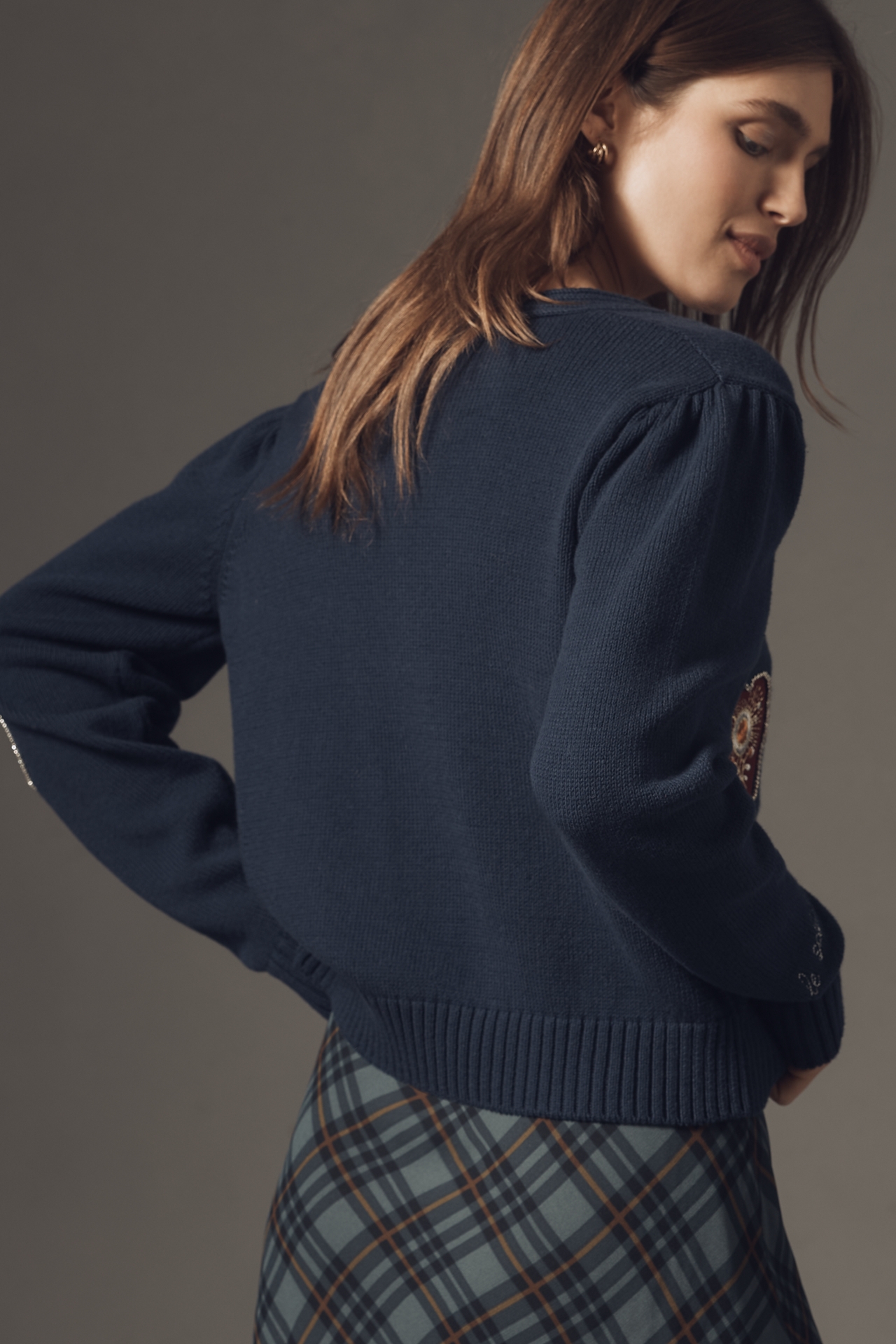 Maeve Embellished V-Neck Cardigan Sweater