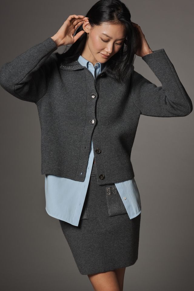 Pilcro Embellished Collar Cardigan Sweater #2