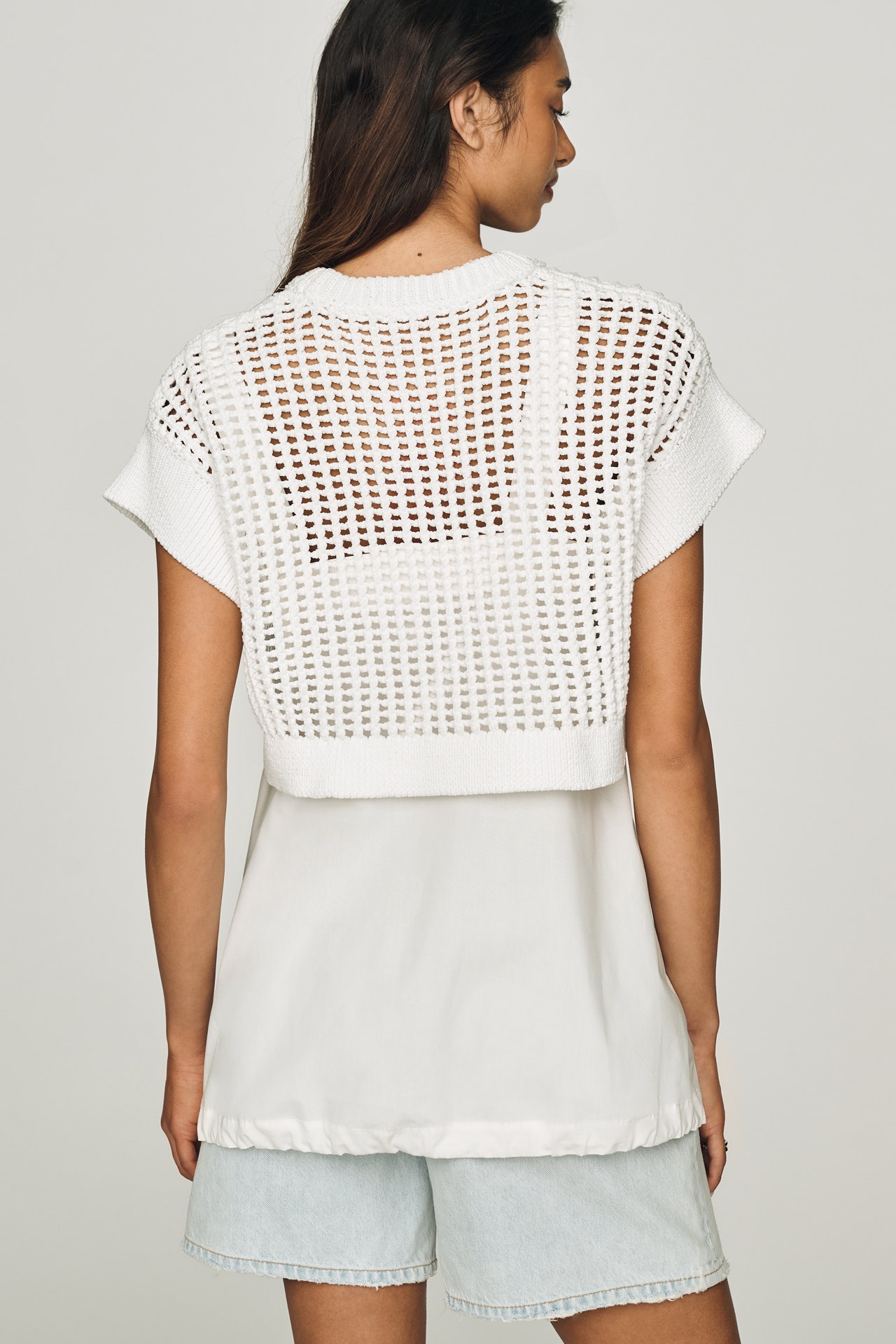 Maeve Open-Stitch Twofer Top