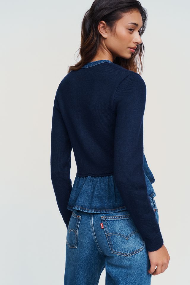 Pilcro Denim Knit Peplum Cardigan  #2