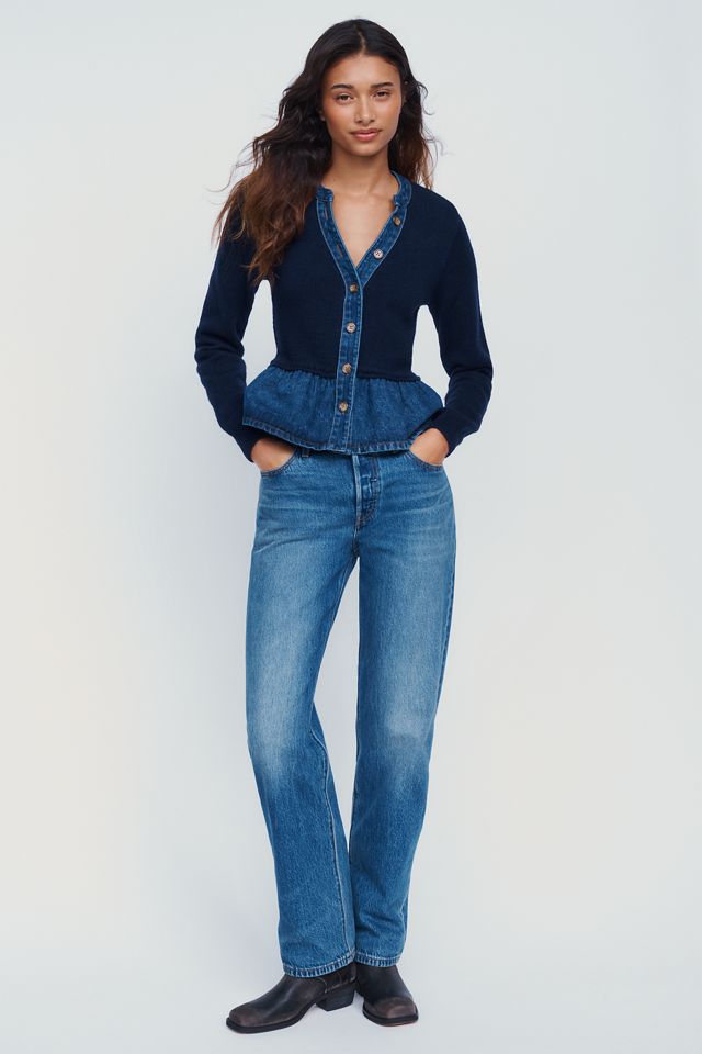 Pilcro Denim Knit Peplum Cardigan  #3