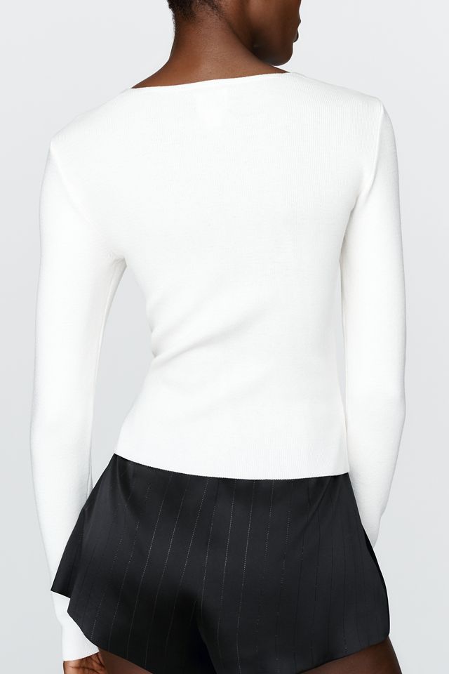 Maeve Embellished Square Neck Sweater #1