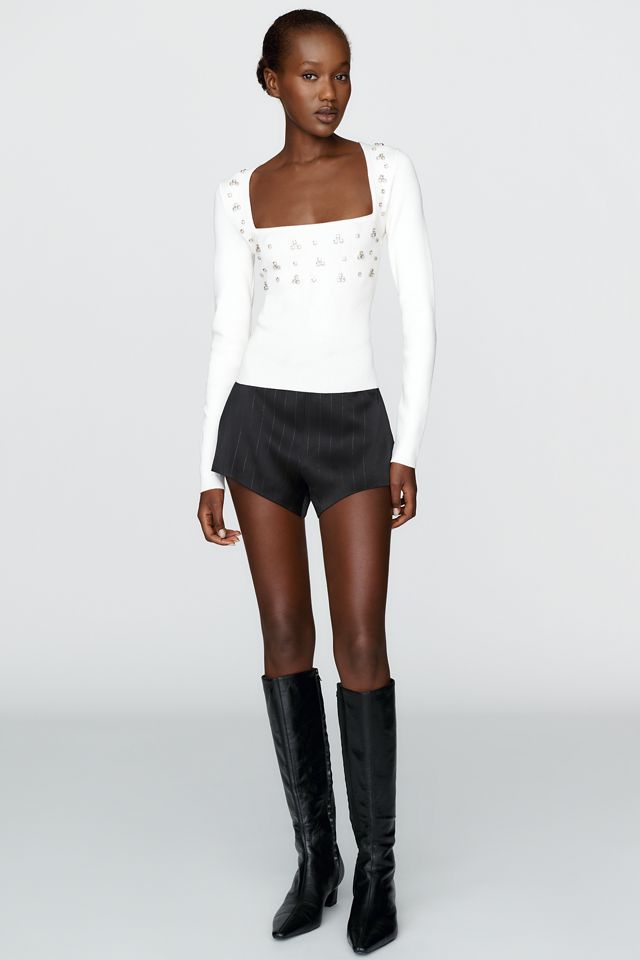 Maeve Embellished Square Neck Sweater #2