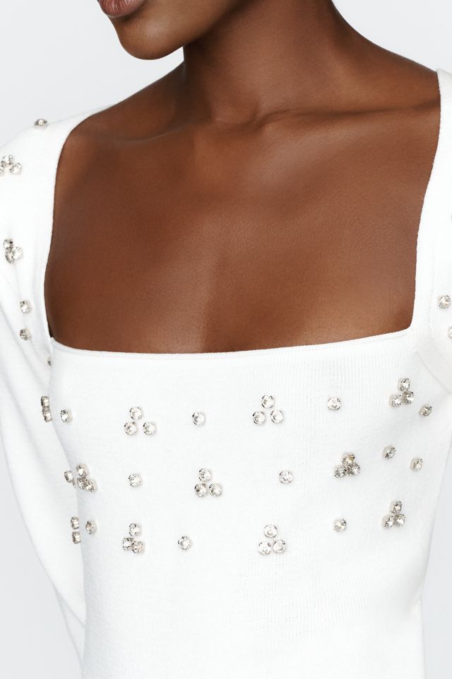 Maeve Embellished Square Neck Sweater #3