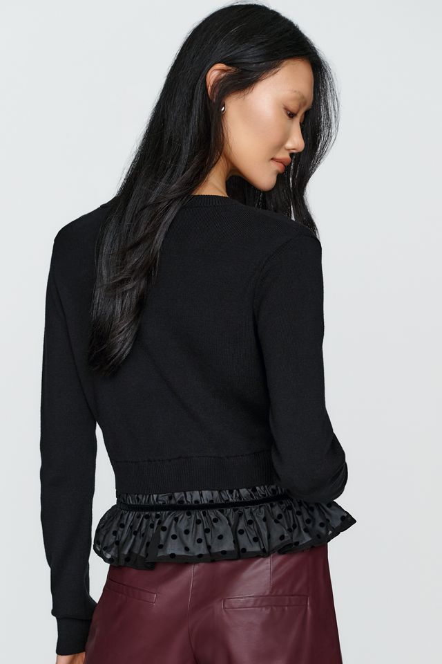 Maeve Cardigan & Polka Dot Mesh Blouse Twofer #2