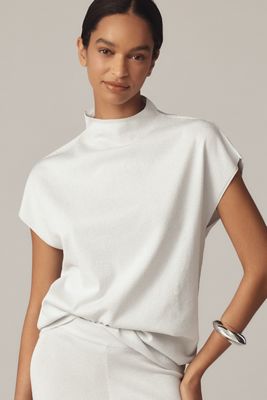 Pilcro Shine Mock-Neck Sweater