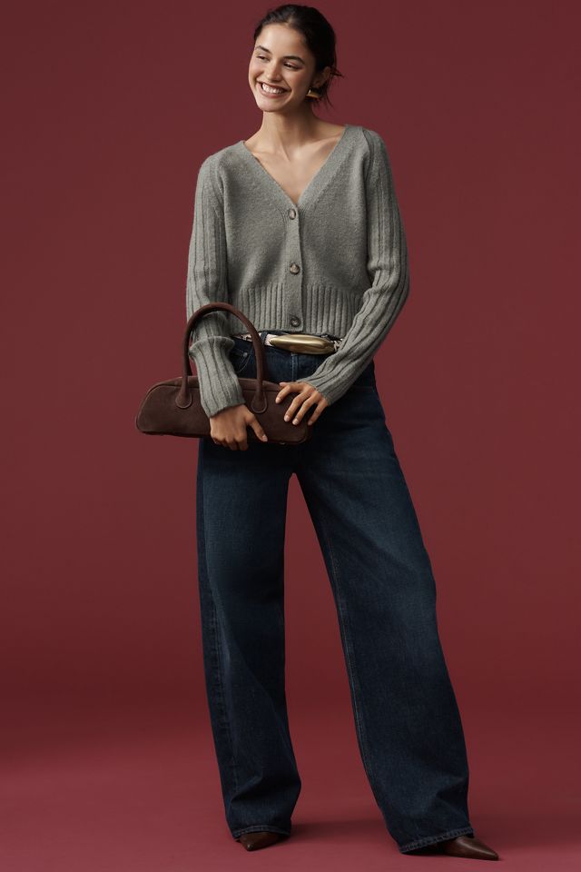 By Anthropologie Ribbed Sleeve Cardigan Sweater #1