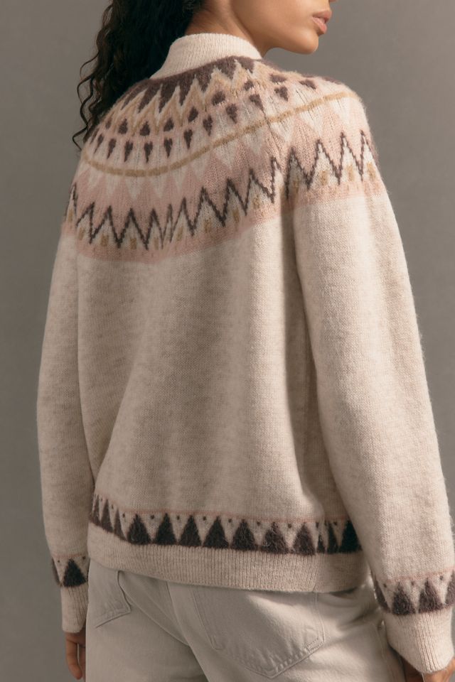 Pilcro Crew-Neck Cozy Fairisle Cardigan Sweater #1