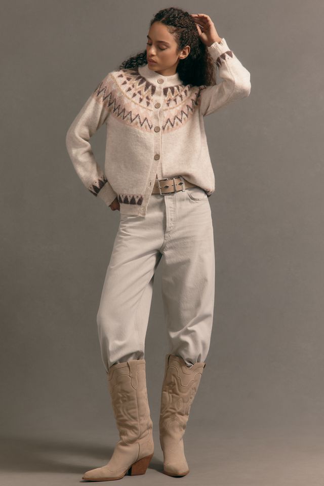 Pilcro Crew-Neck Cozy Fairisle Cardigan Sweater #2