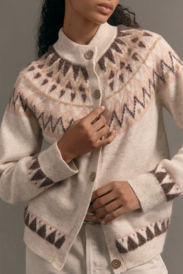 Pilcro Crew-Neck Cozy Fairisle Cardigan Sweater #3