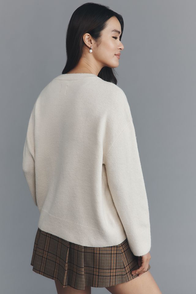 Maeve Crew-Neck Dog Icon Pullover Sweater #1