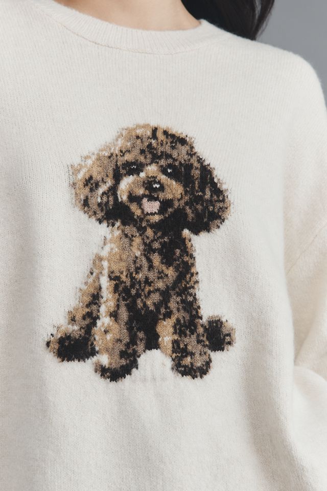 Maeve Crew-Neck Dog Icon Pullover Sweater #2