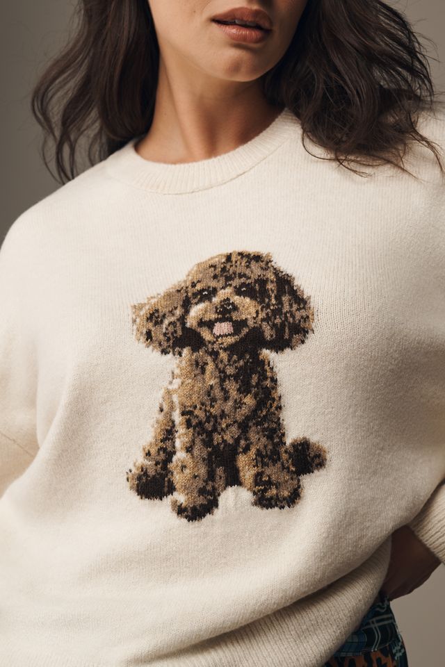 Maeve Crew-Neck Dog Icon Pullover Sweater #6