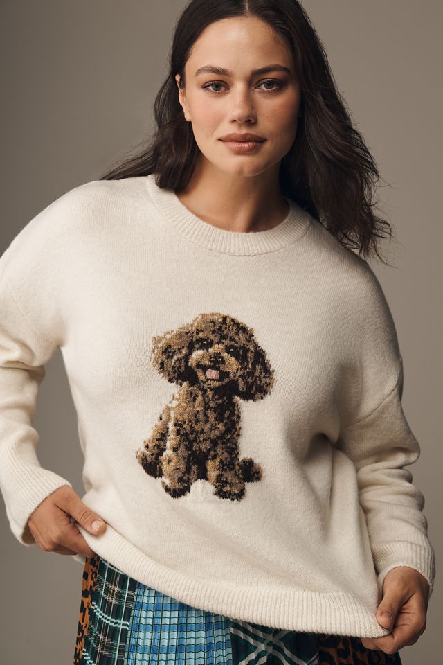 Maeve Crew-Neck Dog Icon Pullover Sweater #4