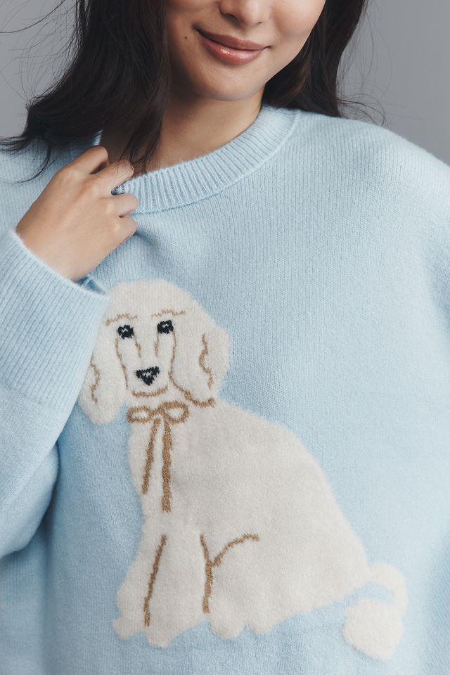 Maeve Crew-Neck Dog Icon Pullover Sweater #2