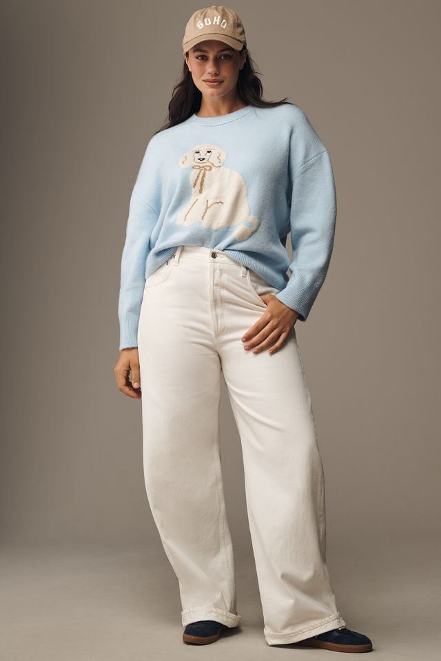 Maeve Crew-Neck Dog Icon Pullover Sweater #5