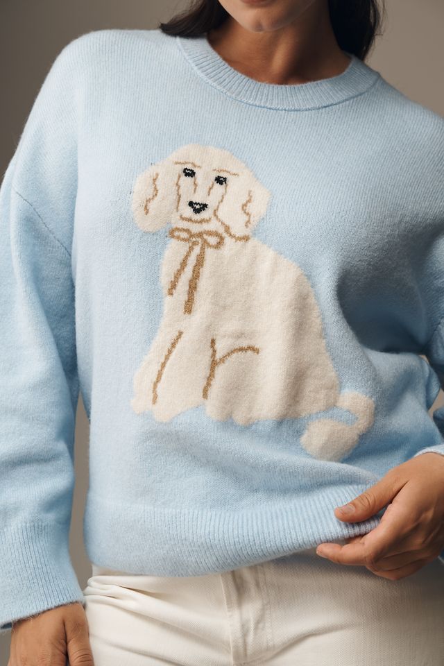 Maeve Crew-Neck Dog Icon Pullover Sweater #6