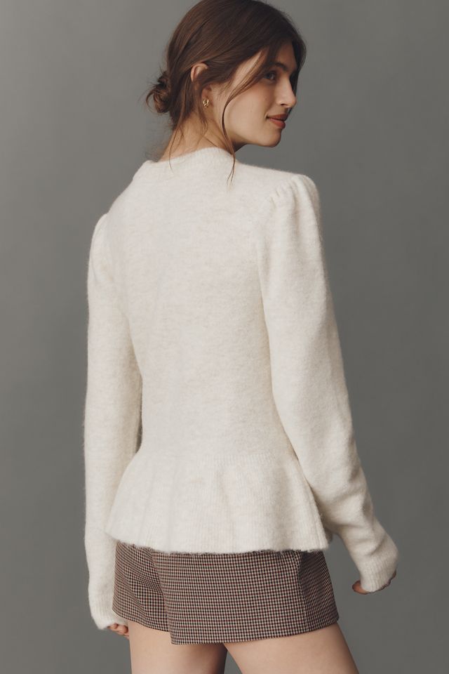 By Anthropologie Textured Ruffled Waist Sweater #2