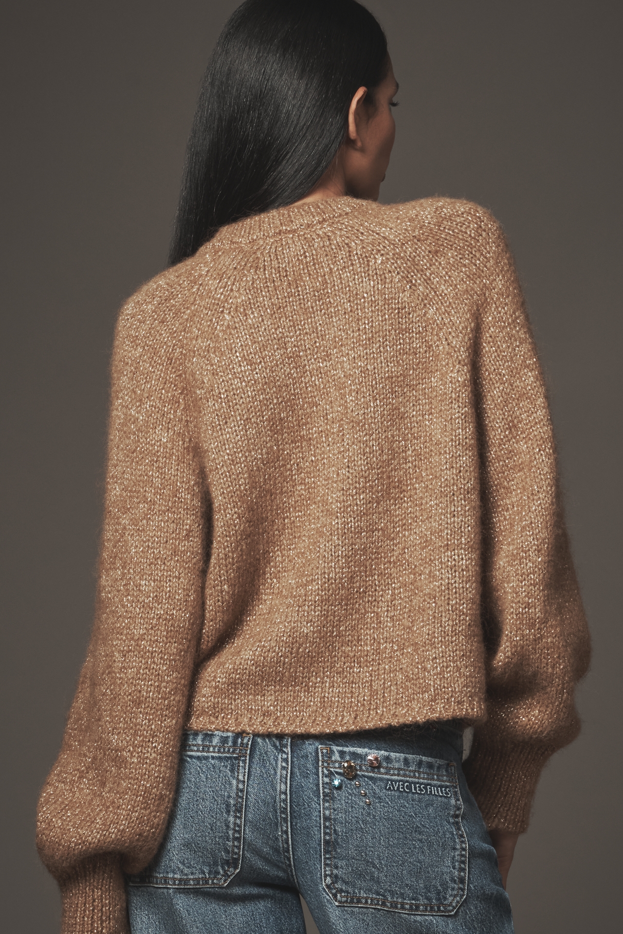Maeve Crew-Neck Relaxed Cardigan Sweater