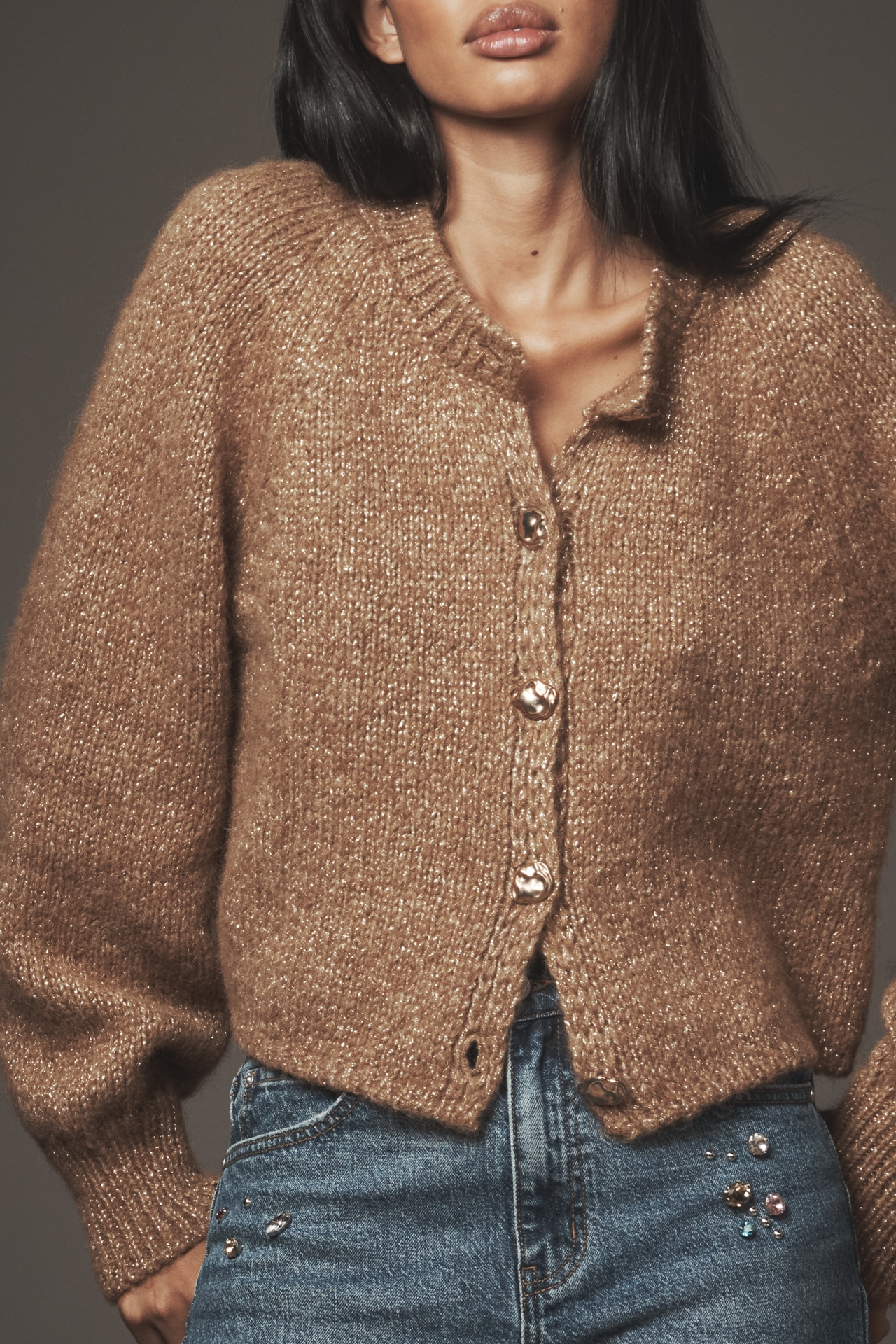 Maeve Crew-Neck Relaxed Cardigan Sweater