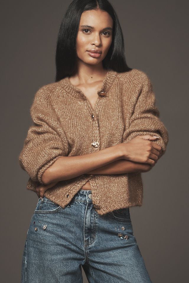 Maeve Crew-Neck Relaxed Cardigan Sweater #1