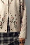 By Anthropologie Crew-Neck Floral Cardigan Sweater