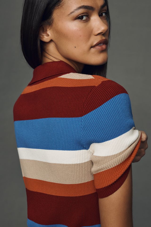 Maeve Short-Sleeve Polo Sweater | Anthropologie