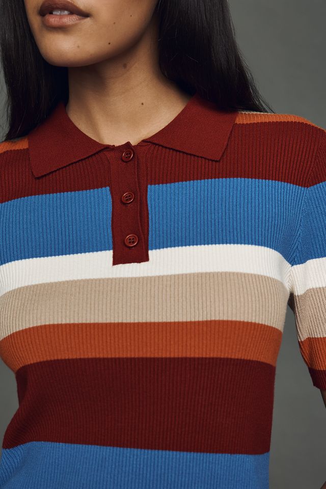 Maeve Short-Sleeve Polo Sweater | Anthropologie