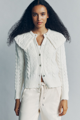 By Anthropologie Cable Knit Capelet Cardigan by Anthropologie