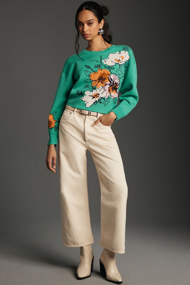 Camryn Cropped Crewneck Sweater by Maeve | Anthropologie