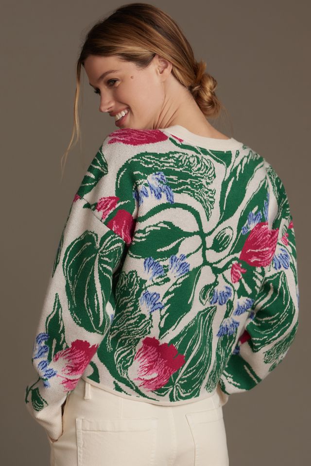 Maeve Crop Crew-Neck Sweater #1