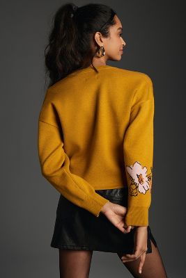 Sonal Nathwani Cropped Crewneck Sweater In Gold