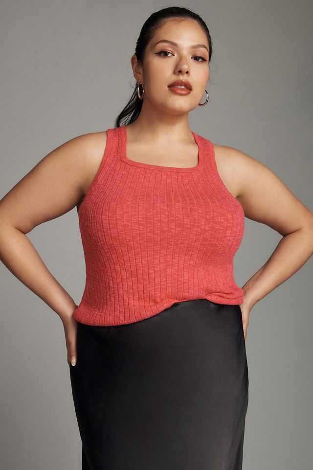 Pilcro Ribbed Square-Neck Sweater Tank #4