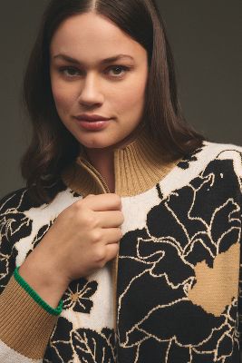 Maeve Mock-neck Half-zip Sweater In Multicolor