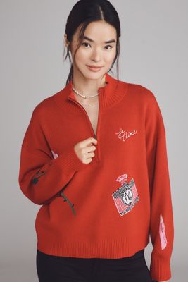 The Montana Mock-Neck Half-Zip Sweater by Maeve