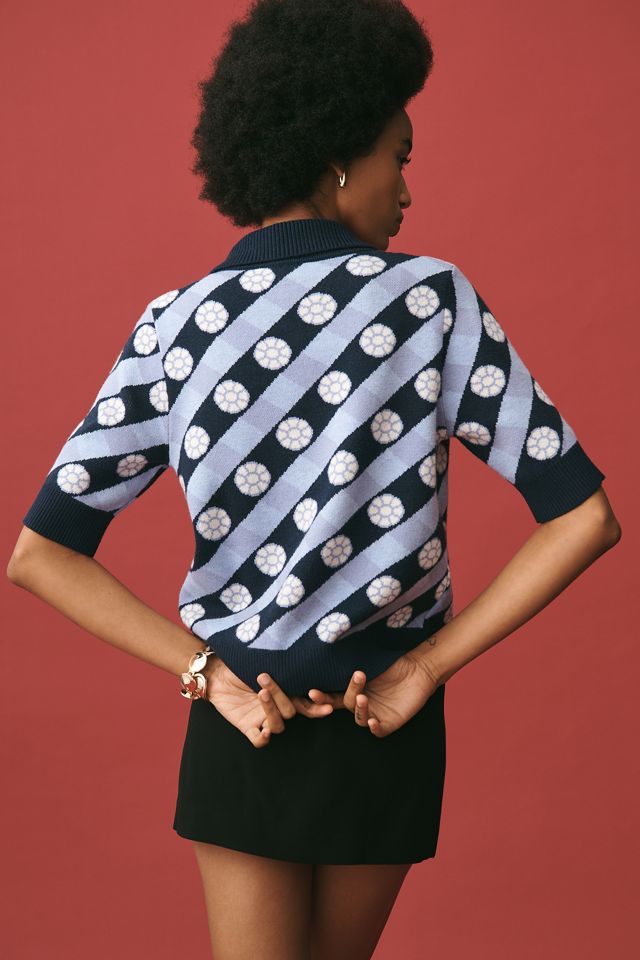 The Kinsley Collared Crop Cardigan Sweater by Maeve #1