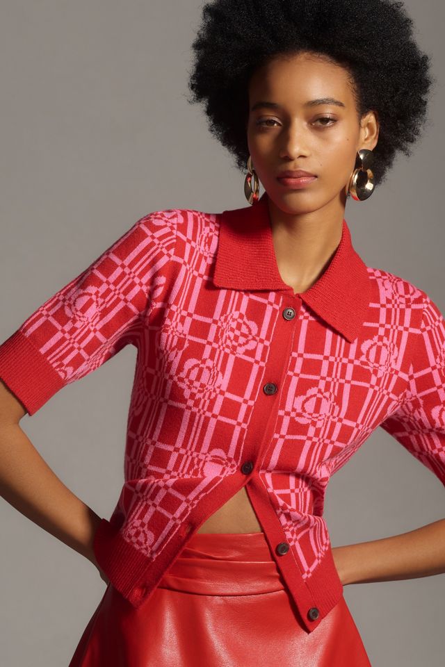 Kinsley Collared Crop Cardigan Sweater by Maeve | Anthropologie