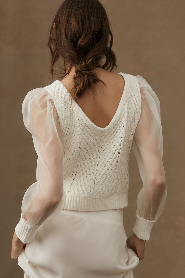 Maeve Cable Twofer Sweater Vest #1