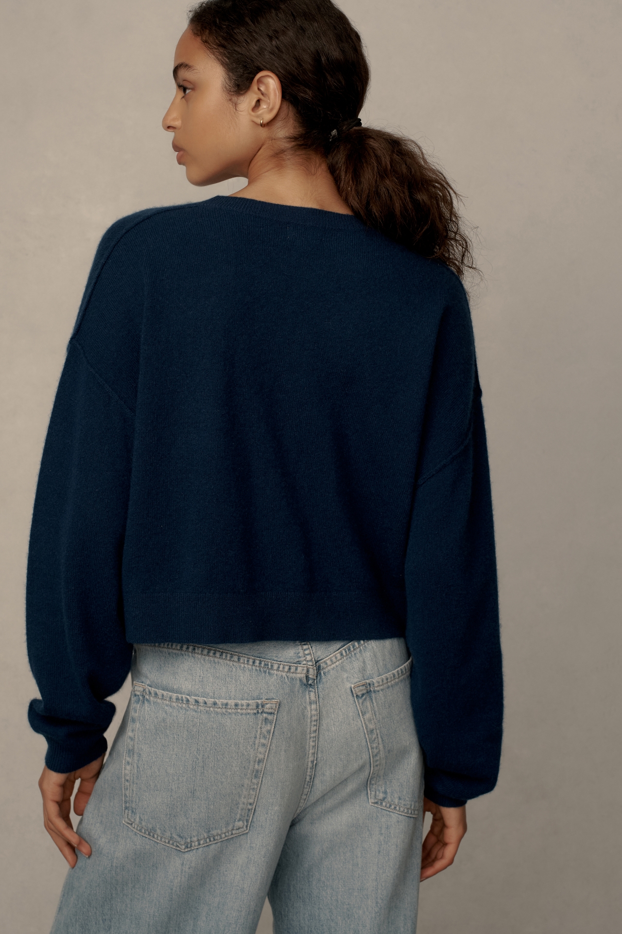 The Alani Cashmere Sweater by Pilcro: Cropped Crew-Neck Edition