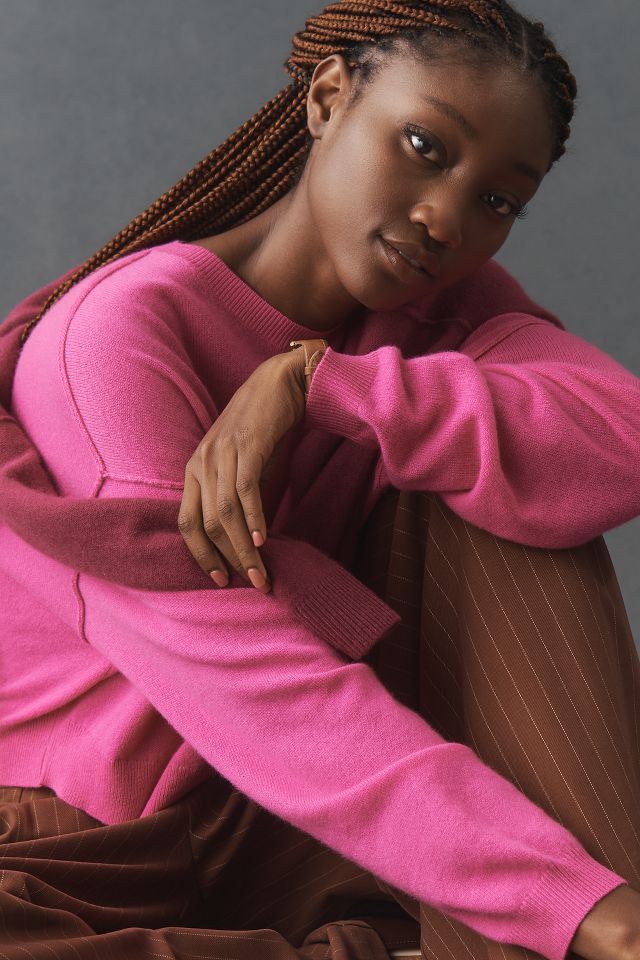 The Alani Cashmere Sweater by Pilcro Cropped Crew Neck Edition Anthropologie
