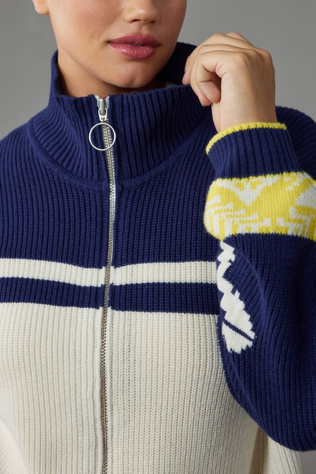 Maeve Zip-Front Fairisle Cardigan Sweater #7