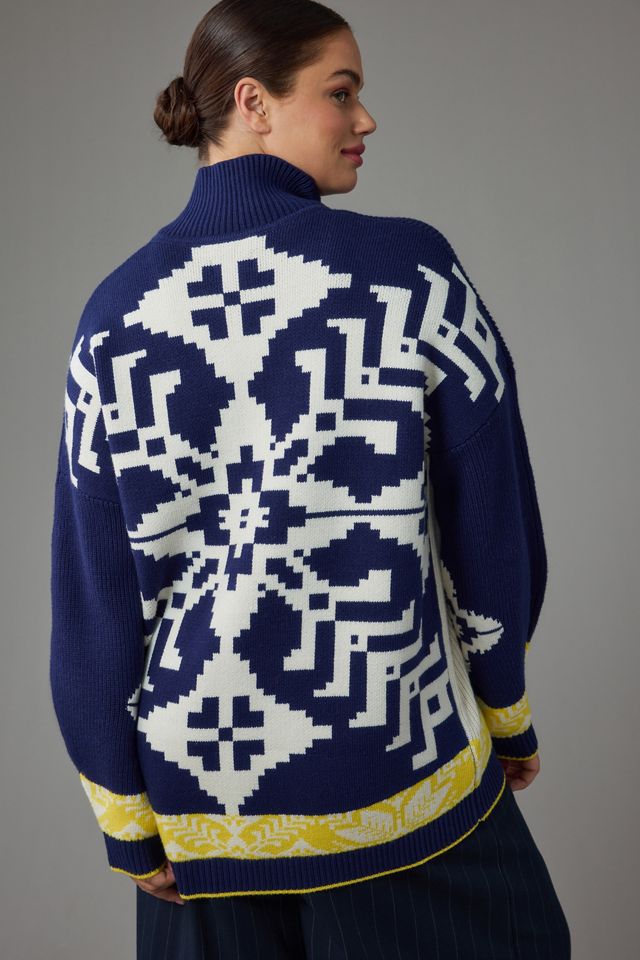 Maeve Zip-Front Fairisle Cardigan Sweater #8