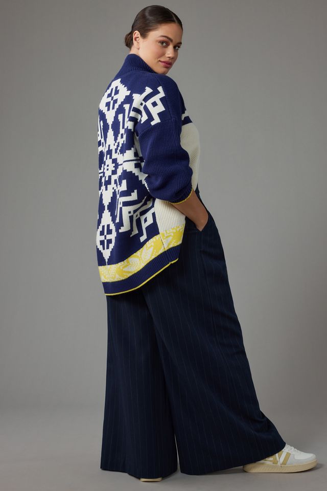 Maeve Zip-Front Fairisle Cardigan Sweater #5