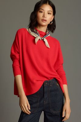 Shop Maeve The Shea Oversized Boxy Cashmere Sweater By  In Red