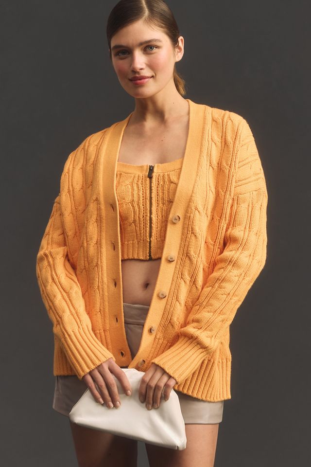 Maeve Oversized Cable Cardigan Sweater