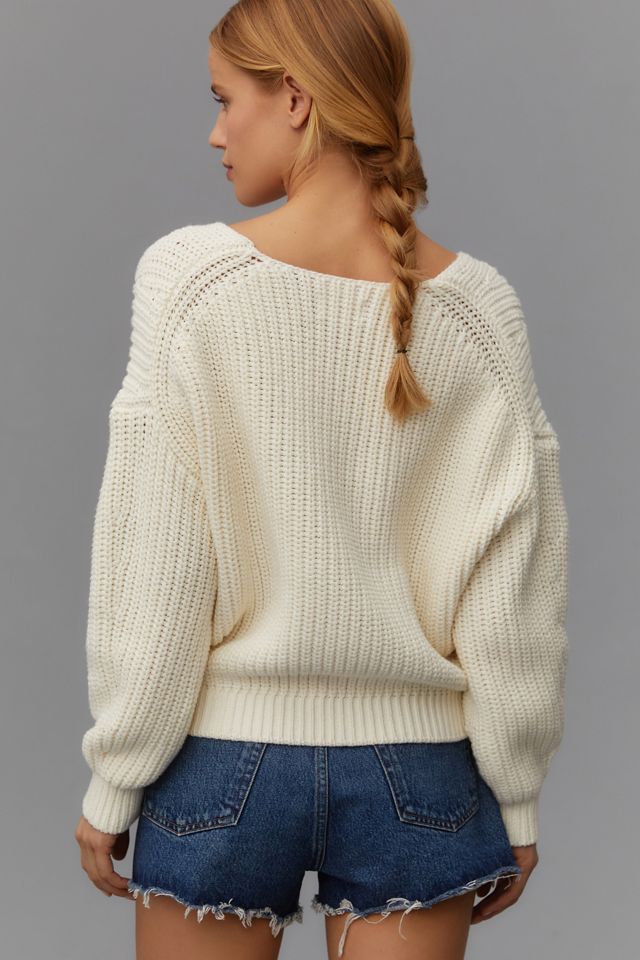 Maeve V-Neck Sculptured Pullover Sweater #2