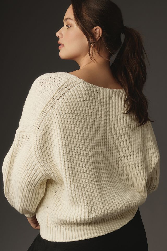 Maeve V-Neck Sculptured Pullover Sweater #5