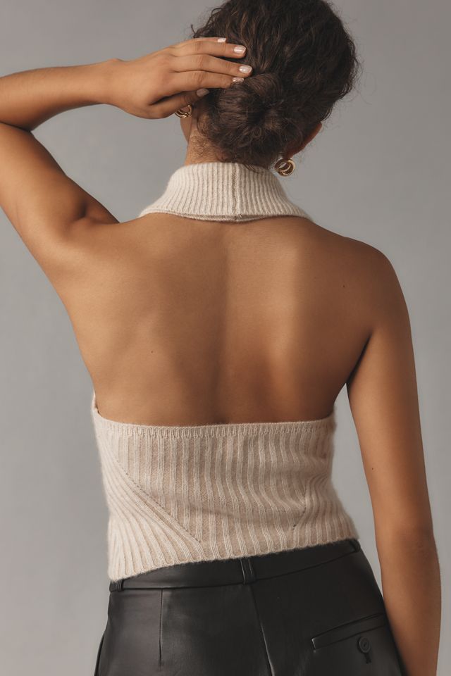 Pilcro Plunge-Neck Halter Sweater Tank #3