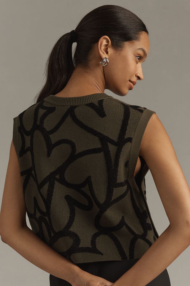 Maeve Open-Side Heart Sweater Vest #1